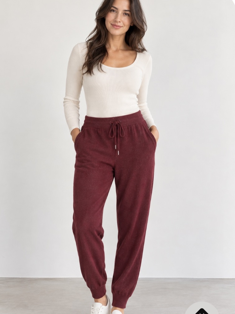 Quince cashmere Knit Jogger Pants - Burgundy size xL quite luxury